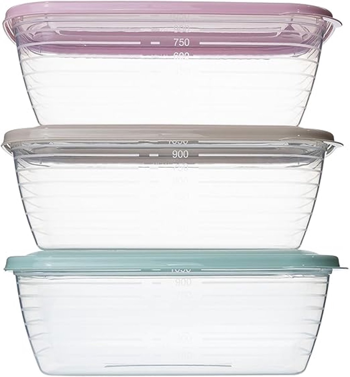 Set van 12 voedselcontainers, 1,2 l, transparant, kunststof, voedselcontainer, BPA-vrij, broodtrommel, geschikt voor magnetron, vaatwasser, vriezer, container met deksel, gemaakt in Spanje