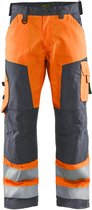 Pantalon de travail Blaklader haute visibilité sans poches à clous 1566-1811 - Oranje haute visibilité / Grijs Medium - C50