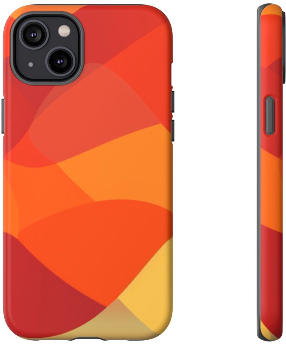 Warme Abstracte Overlappende Vormen – Telefoonhoesje Geschikt voor iPhone 14 Plus