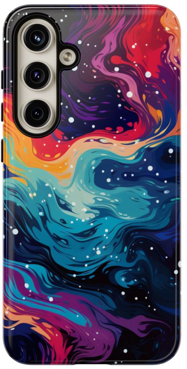 Kleurrijk Abstract Galaxy Patroon – Telefoonhoesje Geschikt voor Samsung Galaxy S24 Plus