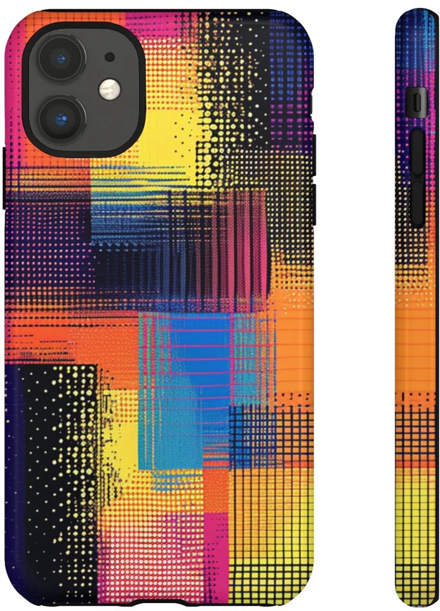 Kleurrijk Abstract Pixelpatroon – Telefoonhoesje Geschikt voor iPhone 11