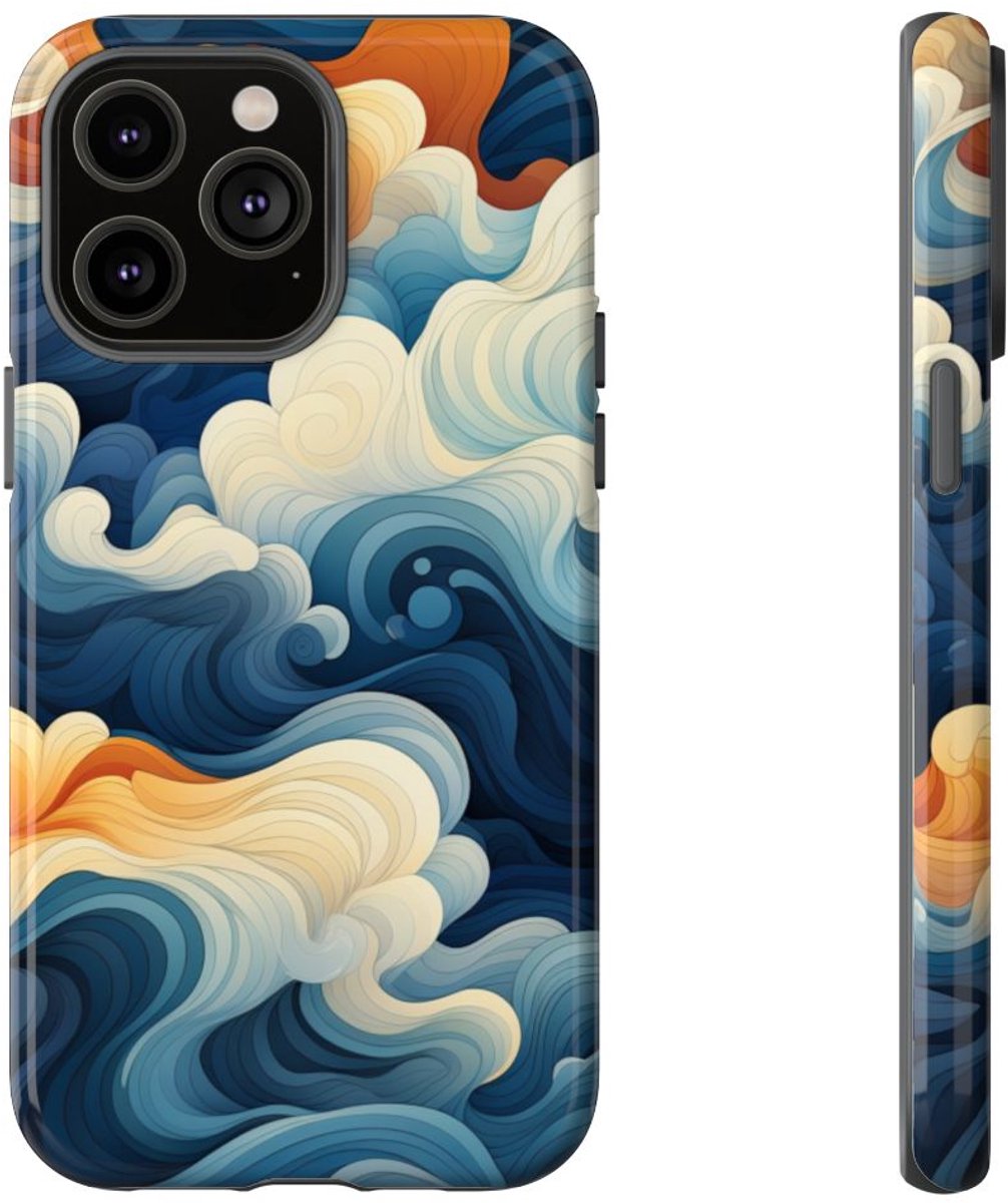 Abstracte Golvende Patronen – Telefoonhoesje Geschikt voor iPhone 14 Pro Max