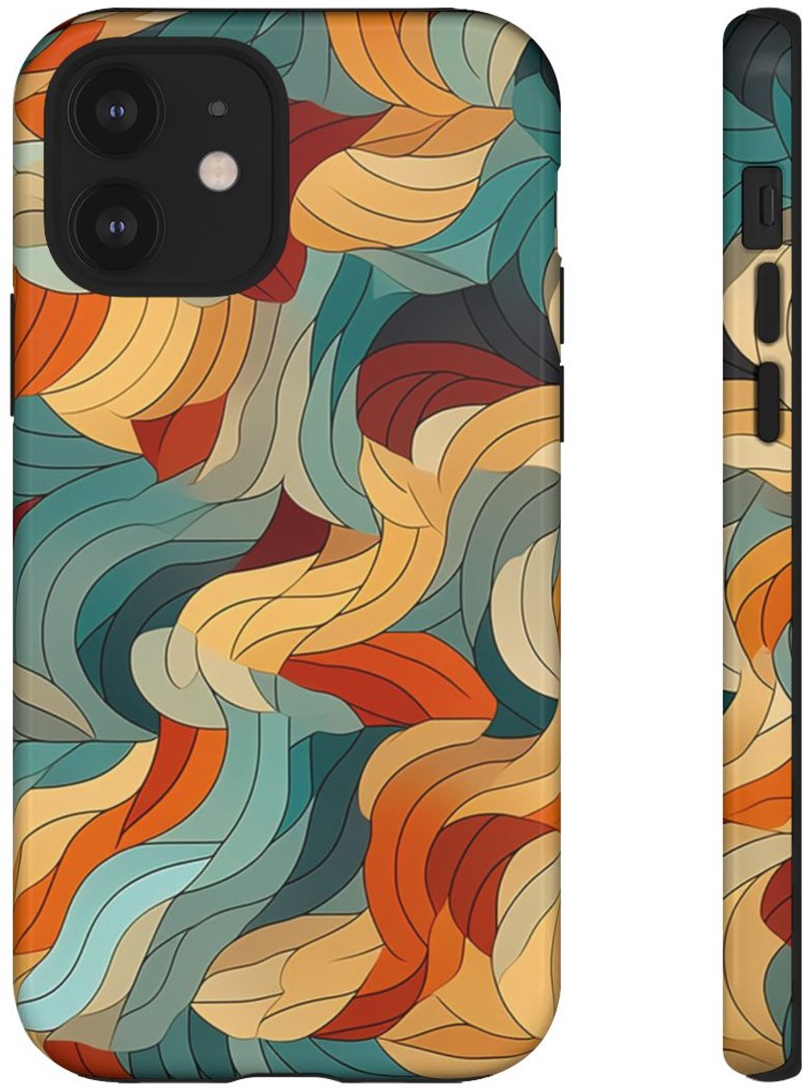 Abstract Veelkeurige Bladerenpatroon – Telefoonhoesje Geschikt voor iPhone 12