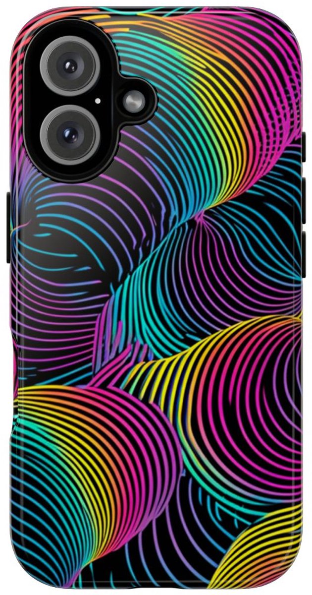 Kleurrijk Psychedelisch Optisch Patroon – Telefoonhoesje Geschikt voor iPhone 16