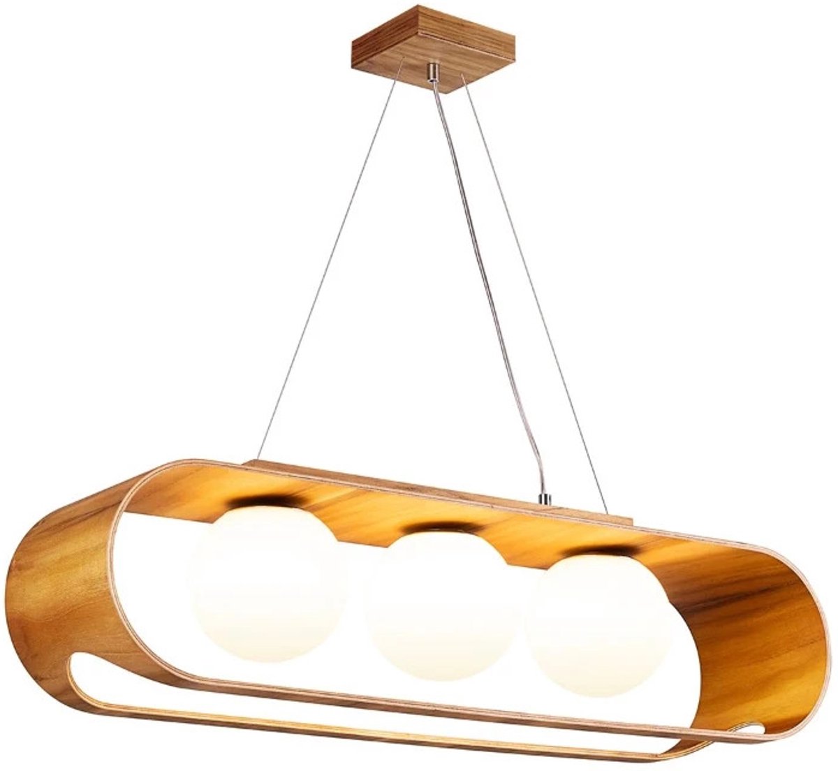 Accord Houten LED Hanglamp Sfera | 3X E27 Max 40W | Teak