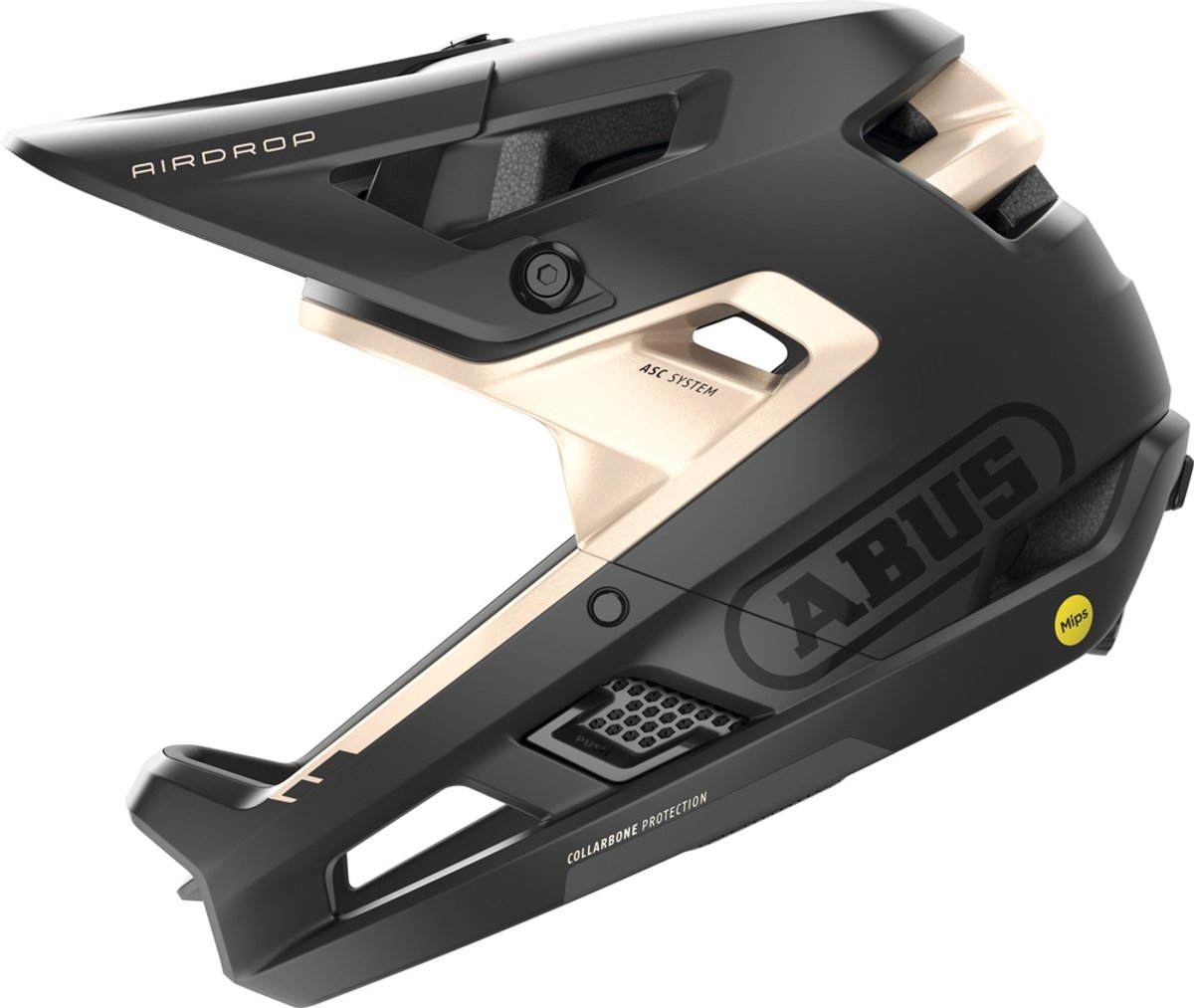 Fietshelm ABUS AIRDROP MIPS black gold S/M - 52-58 cm - zwart - Geschikt voor gebruik tijdens downhill - enduro - 790 g