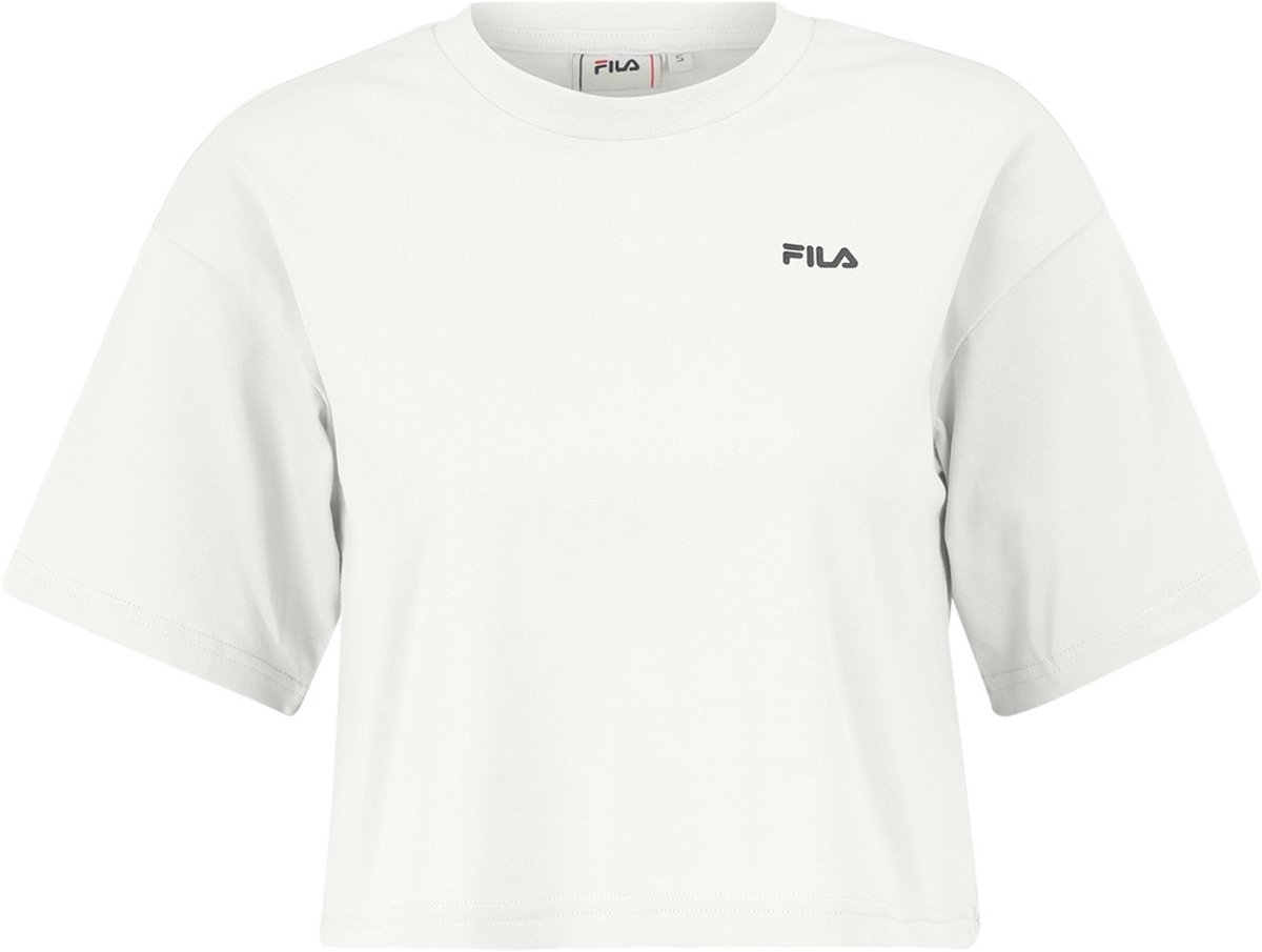 Fila Damen T-Shirt Locri Loose Cropped Tee FAW1056 Bright -XS Wit