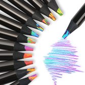 Crayons arc-en-ciel Dussdote - Grands crayons arc-en-ciel - Crayons de couleur multicolores - Idéal pour l'art, le dessin, le coloriage, l'esquisse, comme cadeau de fête - Lot de 12