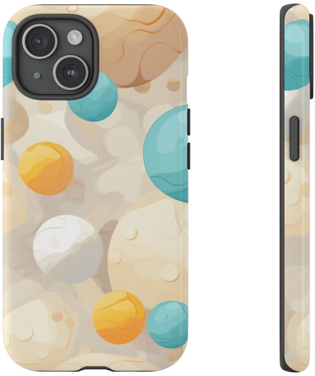 Kleurrijke Marmeren Bollenpatroon – Telefoonhoesje Geschikt voor iPhone 15