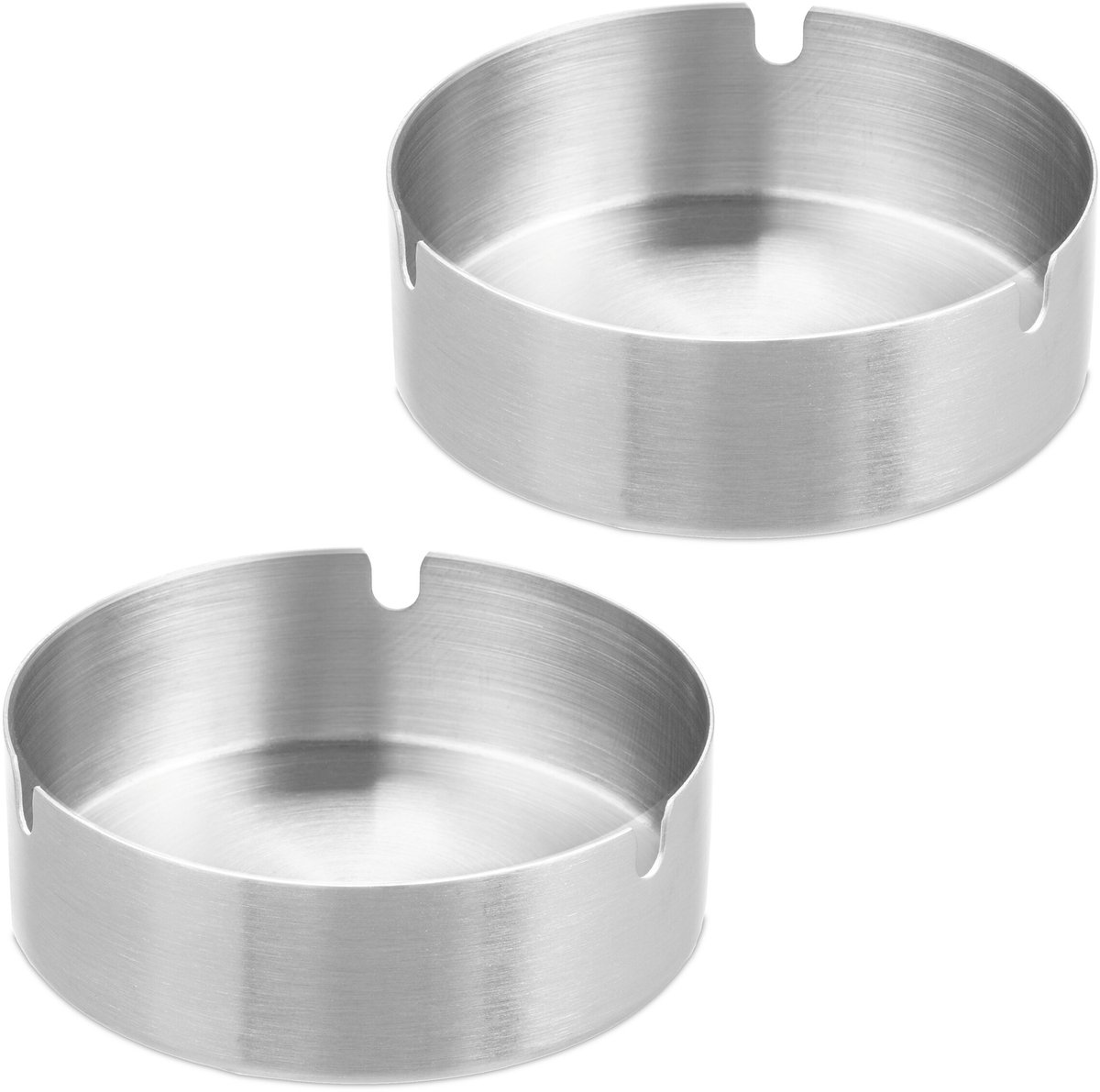 6x asbak rvs tafel asbak - horeca asbak - metaal - zilver - buitenasbak thuis