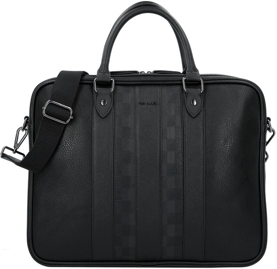 Sac d'affaires Ted Baker pour ordinateur portable avec compartiment pour ordinateur portable Waymon House Check PU Document Bag Noir noir