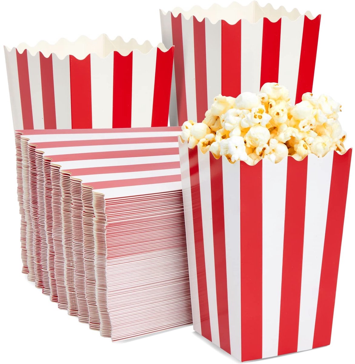 Set van 100 Popcorn Dozen - Retro Stijl - 600 ml - 14,2 x 8,4 cm