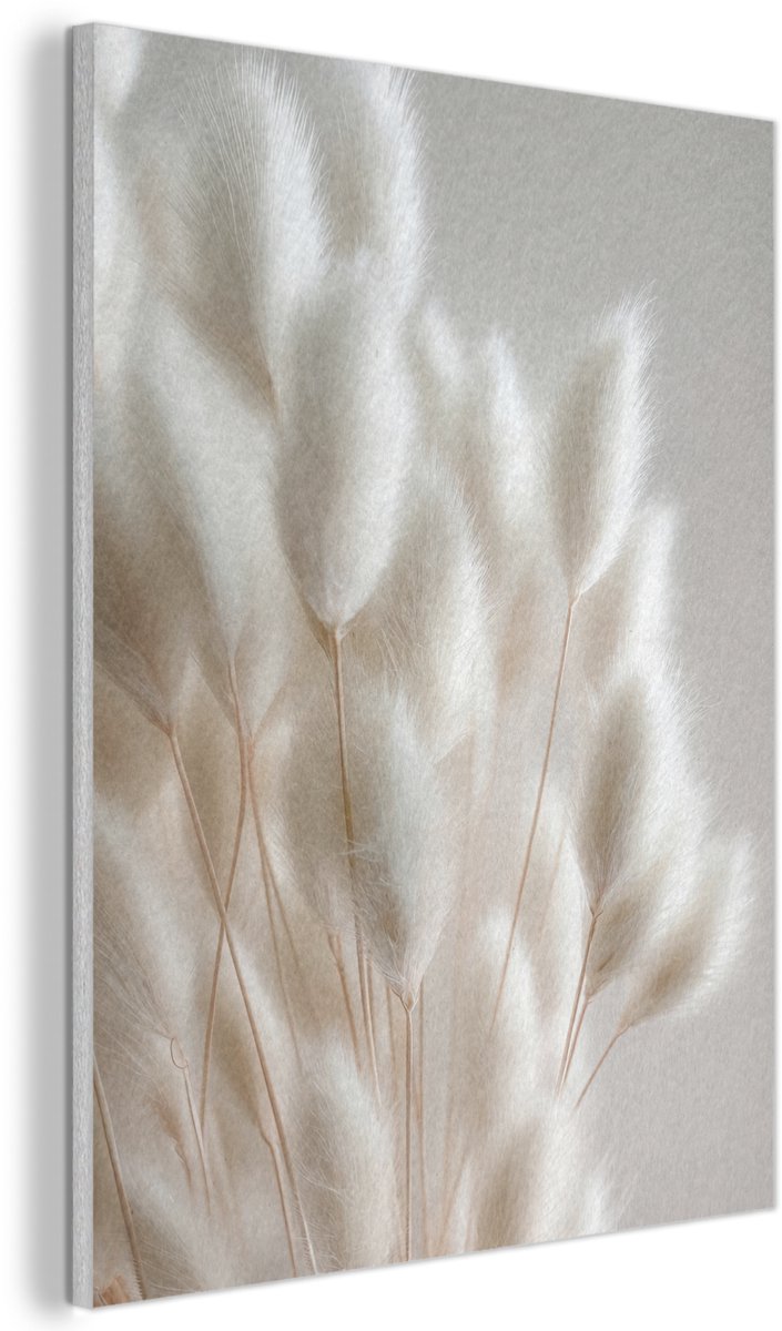 Akoestisch wandpaneel 30x40 cm - Vilt schilderij Pluimen - Beige - Minimalistisch - Akoestische panelen - Geluidsdempende wanddecoratie - Geluidsisolatie woonkamer - Muurdecoratie geluidspanelen