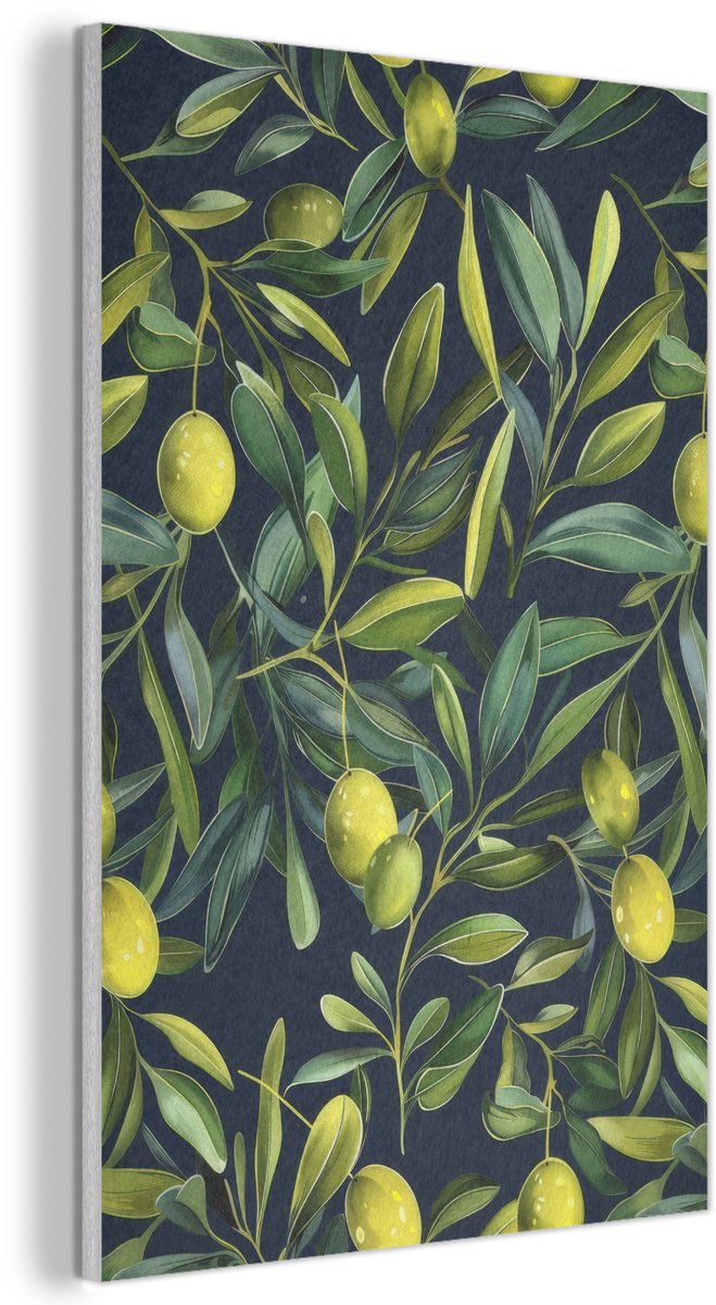 Akoestisch wandpaneel 40x60 cm - Vilt schilderij Citroenen - Bladeren - Natuurlijk - Akoestische panelen - Geluidsdempende wanddecoratie - Geluidsisolatie woonkamer - Muurdecoratie geluidspanelen