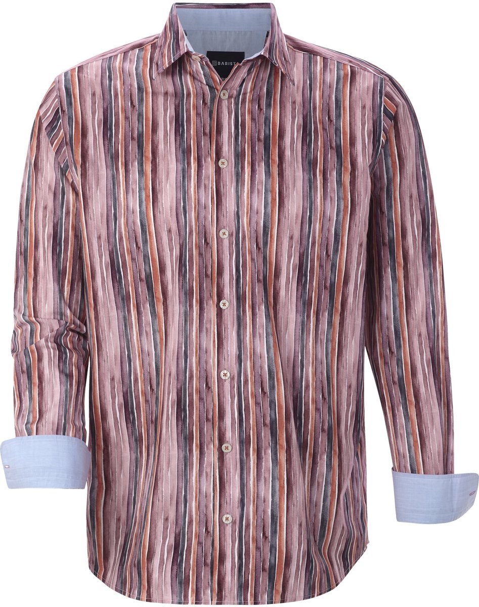 Babista herren Overhemd - 37/38 - rood - Plus Size
