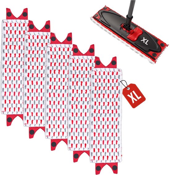 Namajunas - Microvezeldoeken geschikt voor Vileda Ultramax XL vloerwissers - 5 stuks - Dweildoeken - vervangende overtrek - extra brede dweilhoes - Navulling - voor alle harde vloeren, vlekkenwerend - wasbaar - dweilpads
