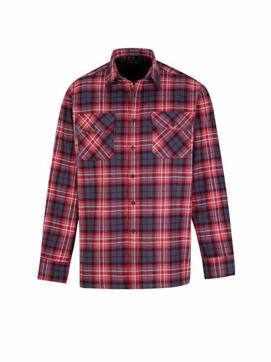 Chemise en flanelle Storvik - chemisier de travail - Dawson - 5.2 à carreaux rouges - taille 3XL