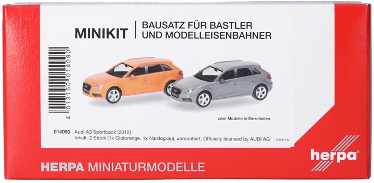 Audi A3 (2012), Oranje / Grijs (Minikit 2 St.)