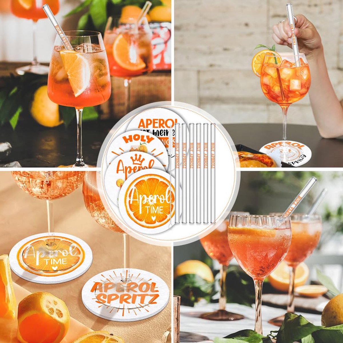 Aperol Spritz Set Voor Dames, 5-Delig, Inclusief Hartvormige