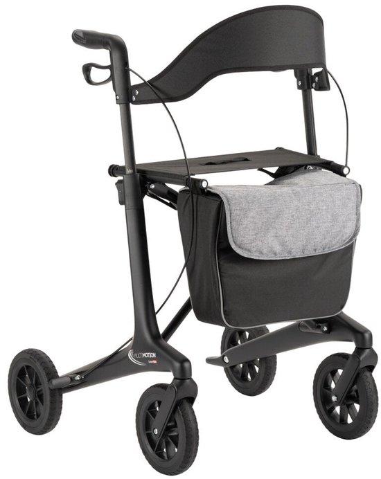 MultiMotion - Carbon rollator maat M - 5,5 kg - Softwielen - Zwart