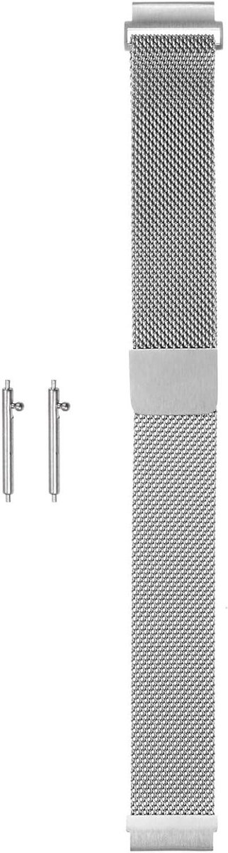 Roestvrijstalen mesh horlogeband 16 mm snelwisselarmband met magnetische sluiting - zilverkleurig - stijlvol en praktisch - horlogeband vervangen - comfortabel en duurzaam
