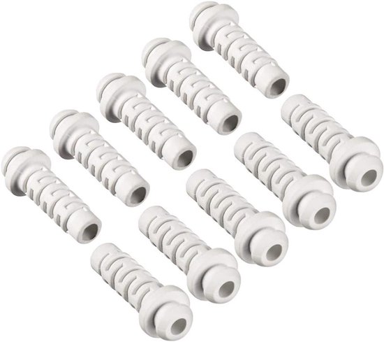 Foto: 10 stuks pvc trekontlasting kabelknikbescherming wit 4 mm binnendiameter bescherming tegen knikken gemakkelijk te installeren set van 10