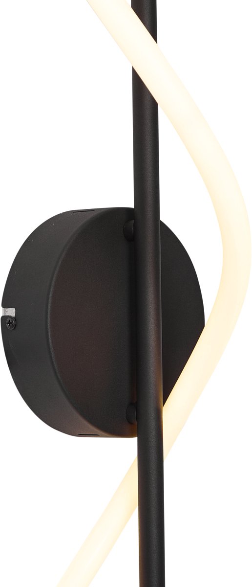 QAZQA twirl - Moderne LED Wandlamp voor binnen - 1 lichts - L 110.2 cm - Zwart - Woonkamer