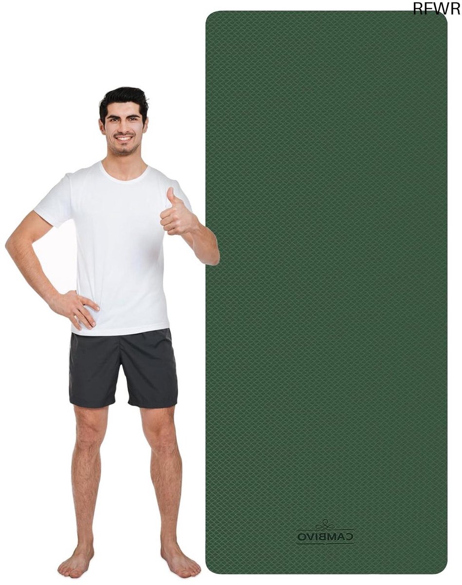 RFWR® Extra lange en brede antislip yogamat 213 x 81 cm voor fitness, pilates en training