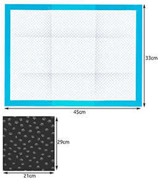 Hondentoilet - Trainingspad - Zindelijk Maken - 45x33 cm - Blauw - 100 Stuks