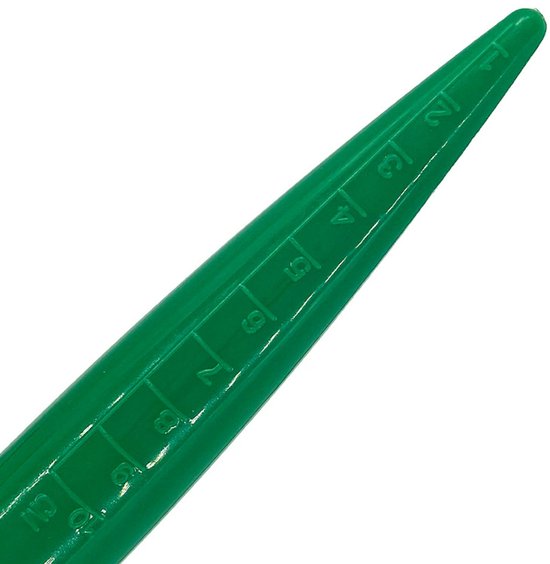 Decopatent - Pootijzer Kunststof - Donkergroen Planthulp voor Bloembollen Planten, Zaaien & Verplanten - Pootstok / Verspeenstok - Handige Bollenplanter - 11x2,9x17 Cm - Kleur: Donker Groen van Decopatent — afbeelding 4