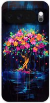 Telefoonhoesje Geschikt voor Google Pixel 10 hoesje - Boom - Bloemen - Magisch - Gekleurde - Siliconen Telefoonhoesje Telefoonhoesje