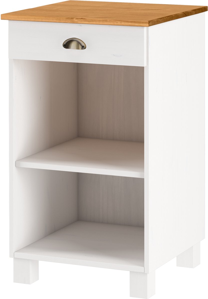 Toscana-CupBoard - 1-Lade - Wit/Honing