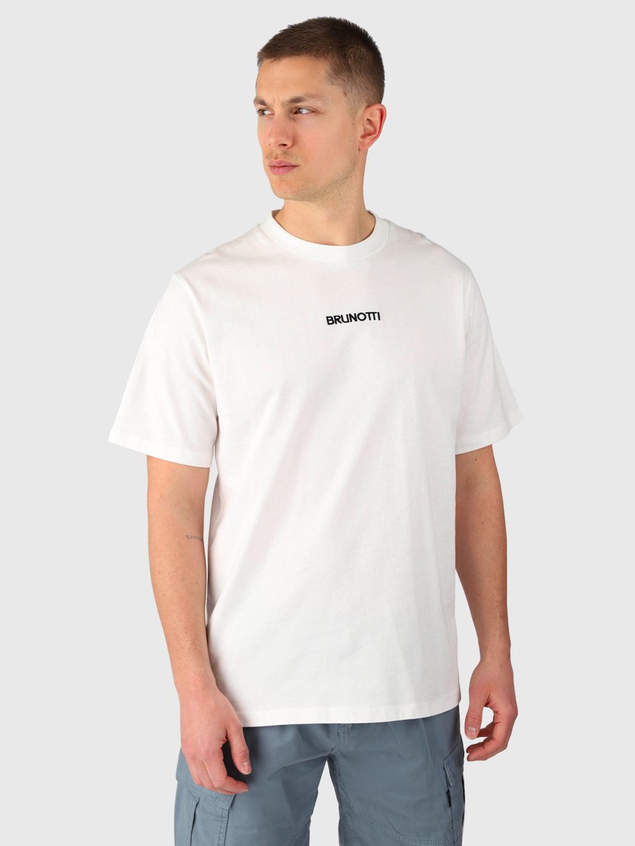 Brunotti Esseries T-Shirt Snow Heren Shirt 100% Zwaar Katoen Relaxed Fit XXL Wit