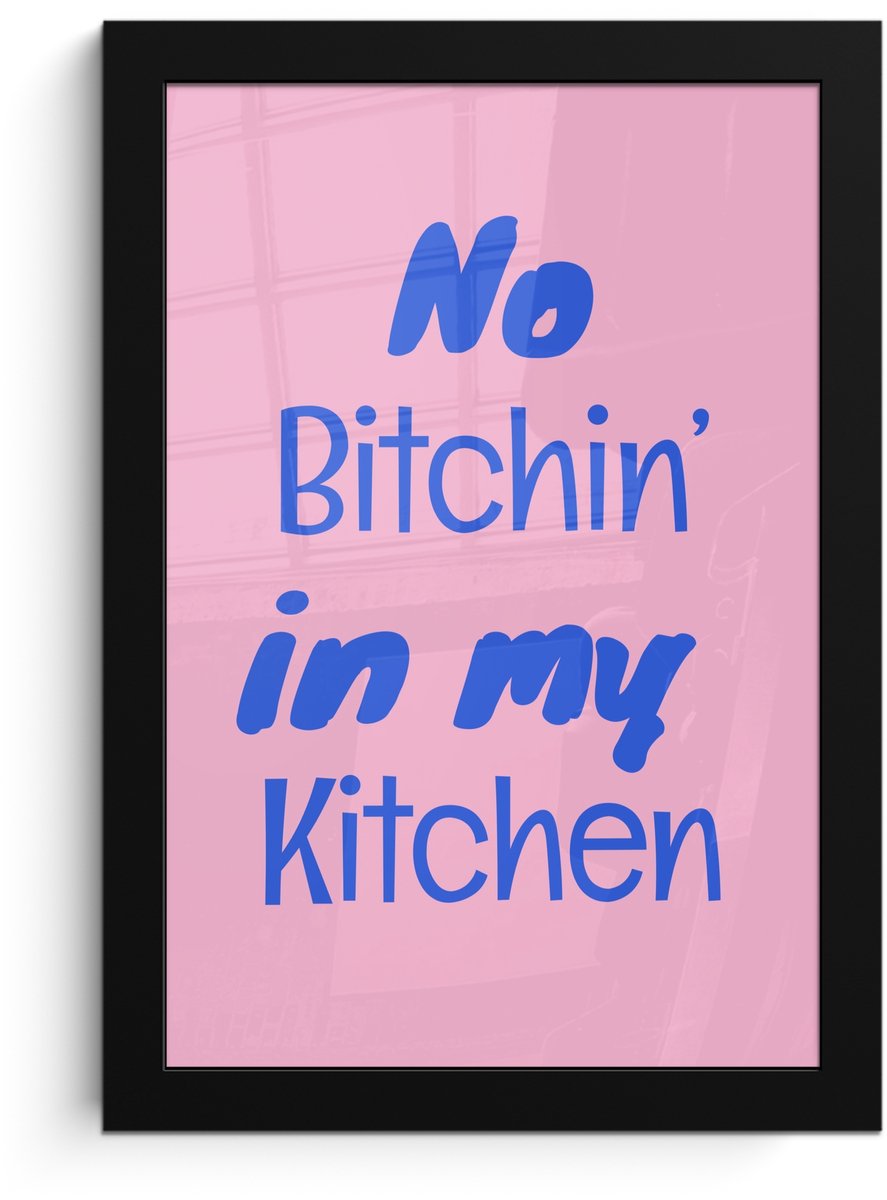 FrameYourWall Poster in lijst - Fotolijst 20x30 cm - Posters - Quote - Blauw - Lettertype - Keuken - Posterlijst zwart - Decoratie - Wanddecoratie woonkamer - Muurdecoratie slaapkamer Quote - Keuken