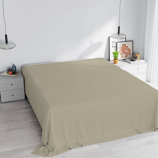 Percale Cotton Bed Sheet First Agave 270 x 300 cm Essix