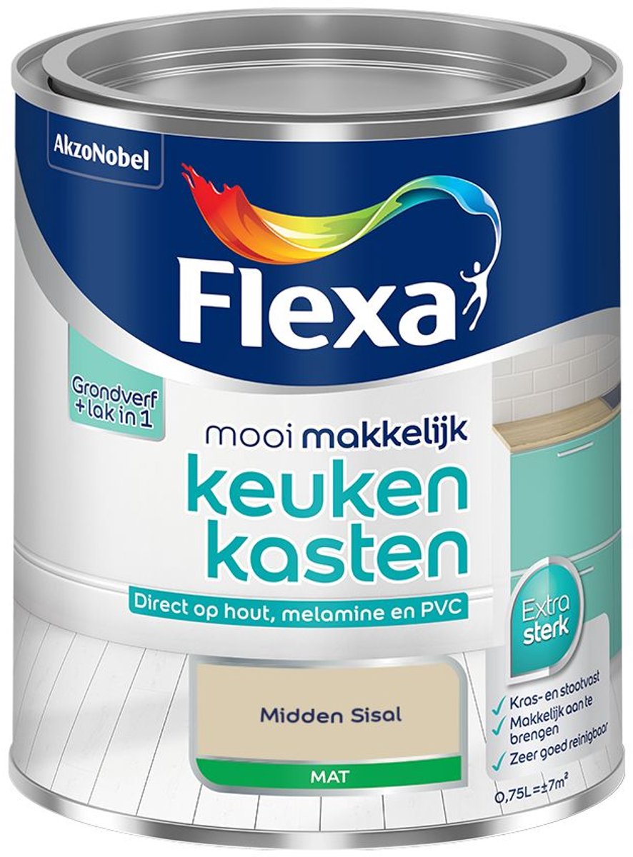 Flexa - Mooi Makkelijk Keukenkasten Mat - Midden Sisal - Mengverf - 0.75 L