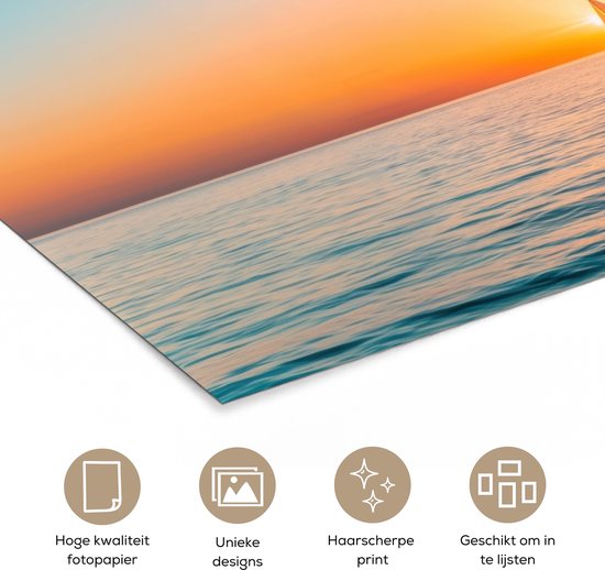 Poster 160x80 cm - Zee - Zeilboot - Zonsondergang - Posters - Kamer decoratie - Wanddecoratie woonkamer - Muurdecoratie slaapkamer