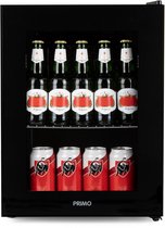 PRIMO PR193BC Drankkoelkast - Minibar - Mini Koelkast - Glazen deur - 33L - C - Zwart