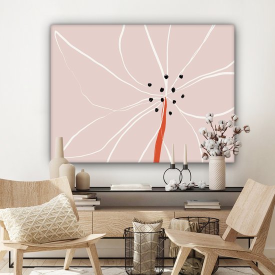 Toile Peinture Fleurs - Abstrait - Pastel - 120x90 cm - Décoration murale