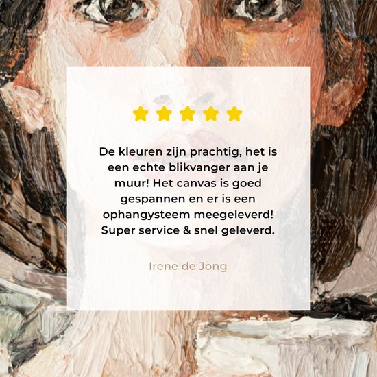 Toile - Peinture - Huile - Femme - Café - Chapeau - 40x60 cm - Peintures sur toile - Intérieur