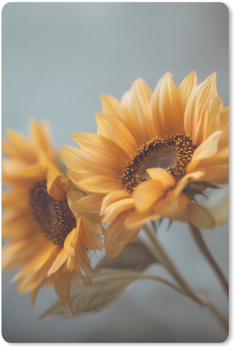 Muismat 18x27 cm - Mousepad Zonnebloemen - Geel - Wazig - Muismatten