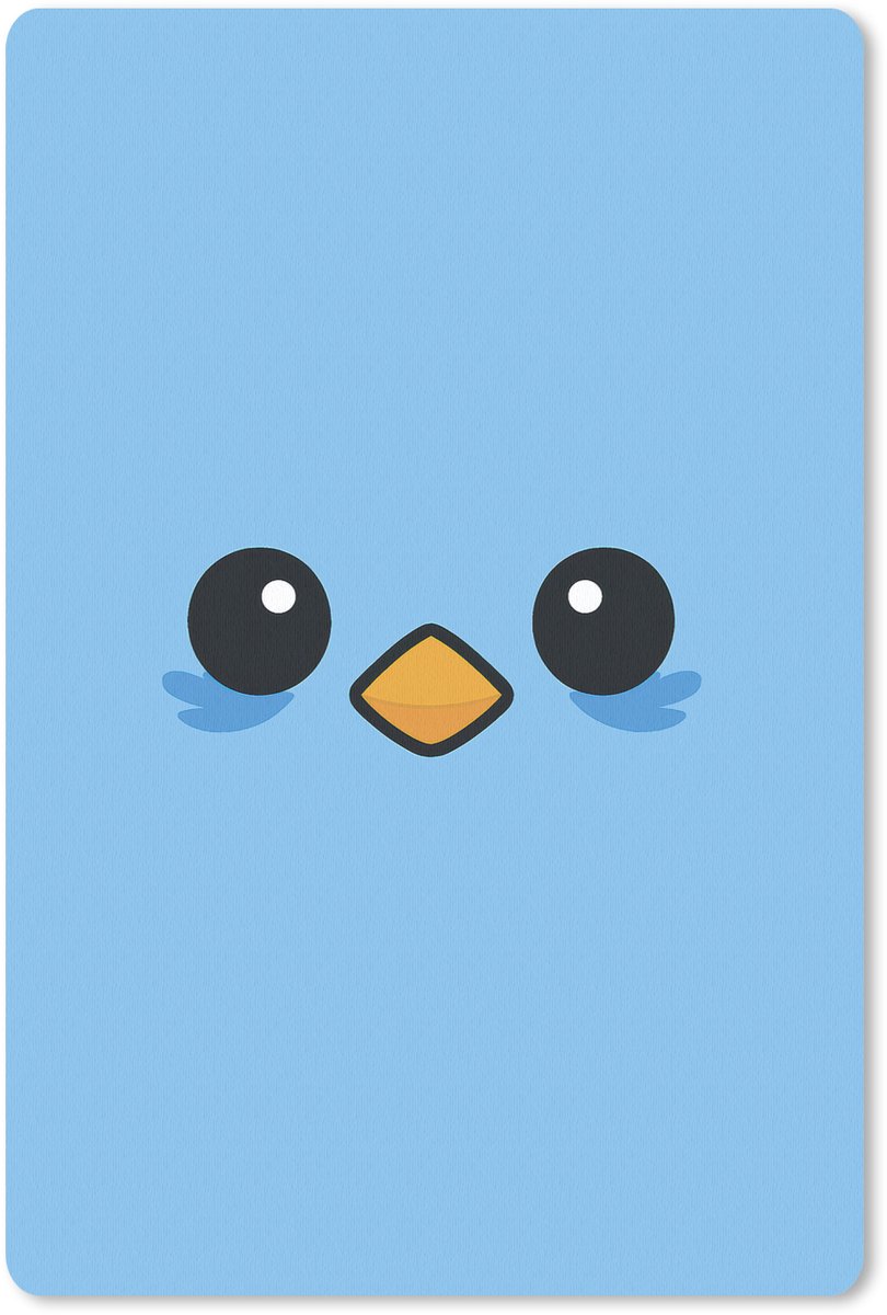 Muismat 18x27 cm - Mousepad Vogel - Blauw - Eenvoudig - Muismatten