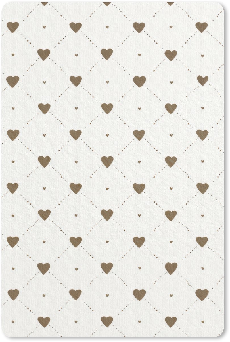 Muismat 18x27 cm - Mousepad Hartjes - Patroon - Raster - Klassiek - Muismatten
