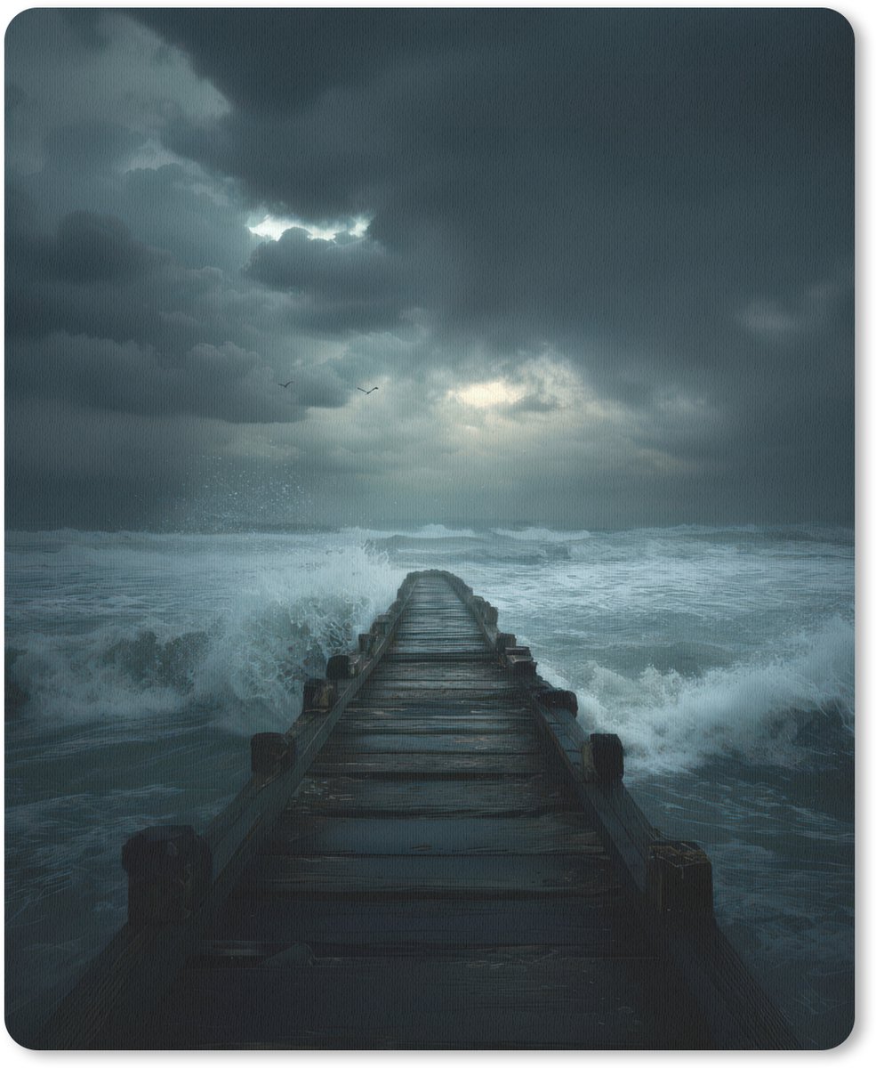 Muismat 19x23 cm - Mousepad Steiger - Storm - Golven - Muismatten
