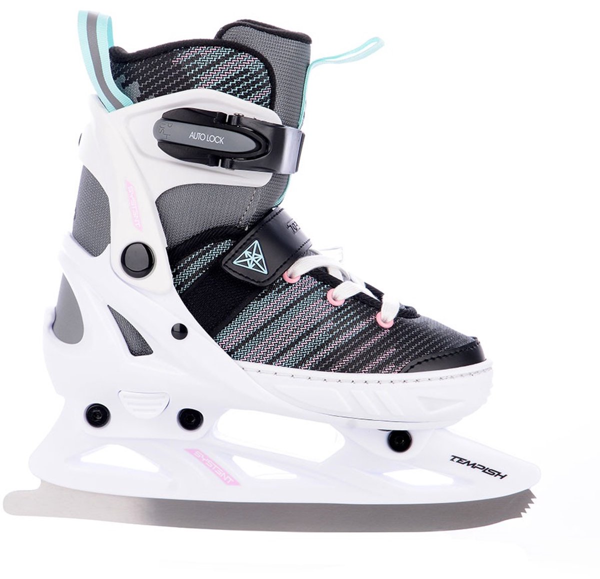 Tempish – Systent Ice Girl – Verstelbare Schaatsen – Schaatsen Kinderen – Wit Zwart – Meegroeiende Verstelbare Pasvorm & Warm Gevoerd – Maat 37-40