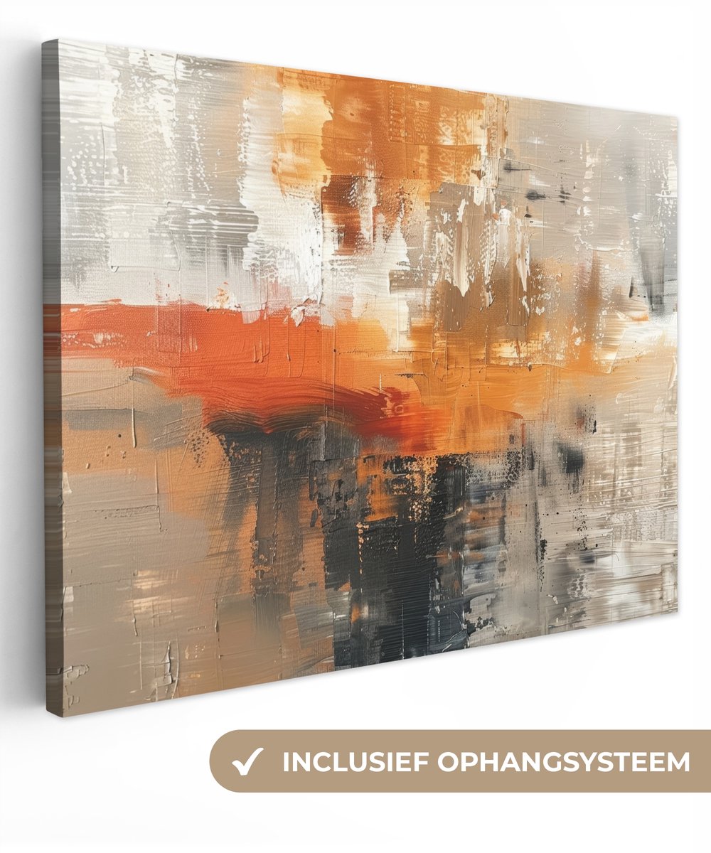 Canvas schilderij 120x90 cm - Wanddecoratie Verf - Patroon - Modern - Kunst - Muurdecoratie woonkamer - Kamer decoratie modern - Abstracte schilderijen