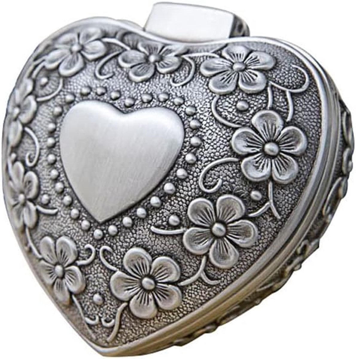 Antieke zilveren sieradendoos voor dames en meisjes - Perfect voor ringen, kettingen en oorbellen