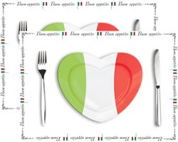 Placemat Italiaans design - 20x stuks - 42 x 30 cm - 90g - Italie - dineren - eetsmakelijk