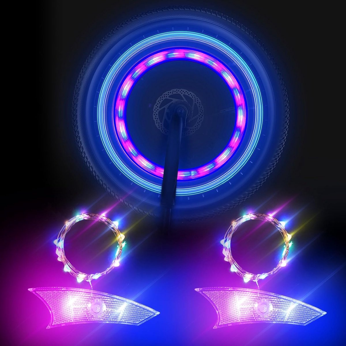 LED Fietswiel spaak verlichting (meerkleurig