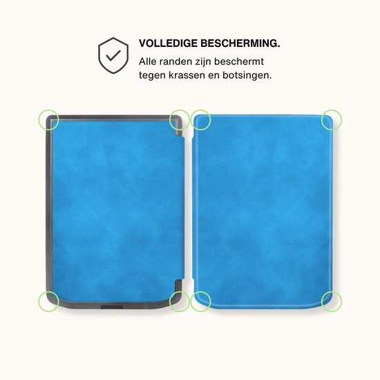 Lunso PocketBook Verse / Verse Pro / Verse Color Slim hard case hoes (6 inch) - sleepcover - Lichtblauw van Merkloos — afbeelding 3